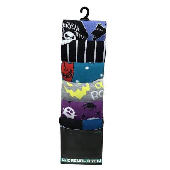 Nightmare Before Christmas Socks 6 Pairs CREW SOCKS SIZE 8-12 Bioworld Mens 8-12 - Picture 1 of 2